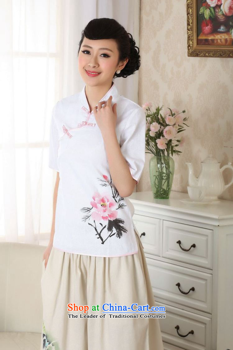 Figure for summer flowers New hand-painted Tang blouses cotton linen Chinese ethnic blouses A0056 improved version of Tang Dynasty S picture, prices, brand platters! The elections are supplied in the national character of distribution, so action, buy now enjoy more preferential! As soon as possible.