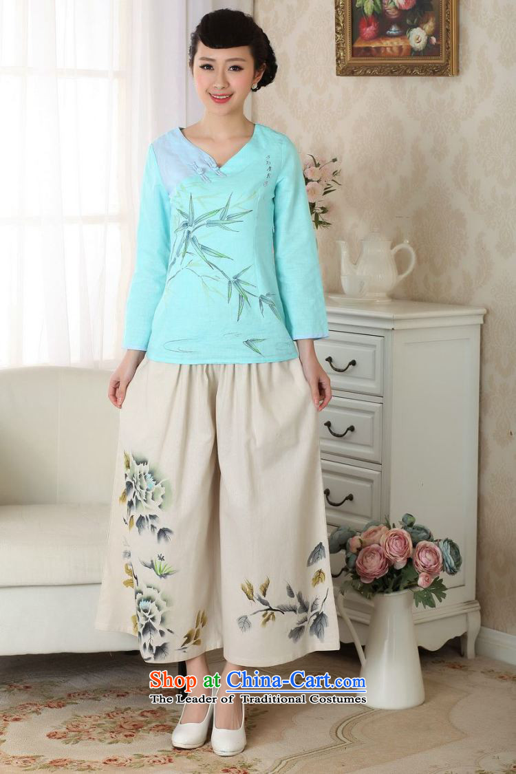 Figure for summer flowers New hand-painted Tang blouses cotton linen Chinese ethnic blouses A0056 improved version of Tang Dynasty S picture, prices, brand platters! The elections are supplied in the national character of distribution, so action, buy now enjoy more preferential! As soon as possible.