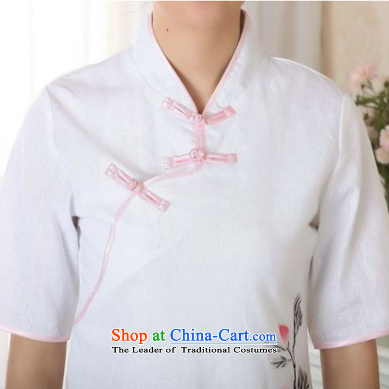 Figure for summer flowers New hand-painted Tang blouses cotton linen Chinese ethnic blouses A0056 improved version of Tang Dynasty S, floral shopping on the Internet has been pressed.