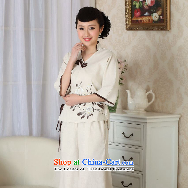 Take the new figure qipao shirt cotton linen flax Chinese ethnic blouses Tang tray clip A0054 2XL, improved version of a mosaic shopping on the Internet has been pressed.