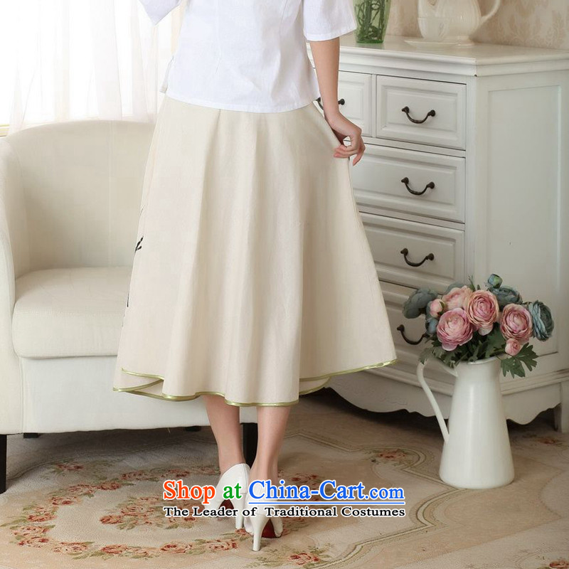 The new summer flowers figure female new Tang dynasty wild ethnic cotton linen hand-painted body A female skirts skirt P0011 XL, floral shopping on the Internet has been pressed.