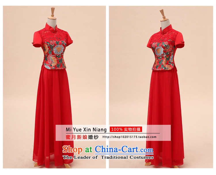 Honeymoon bride 2015 new red bride bows cheongsam embroidery peony chiffon qipao stylish stitching qipao red S picture, prices, brand platters! The elections are supplied in the national character of distribution, so action, buy now enjoy more preferential! As soon as possible.