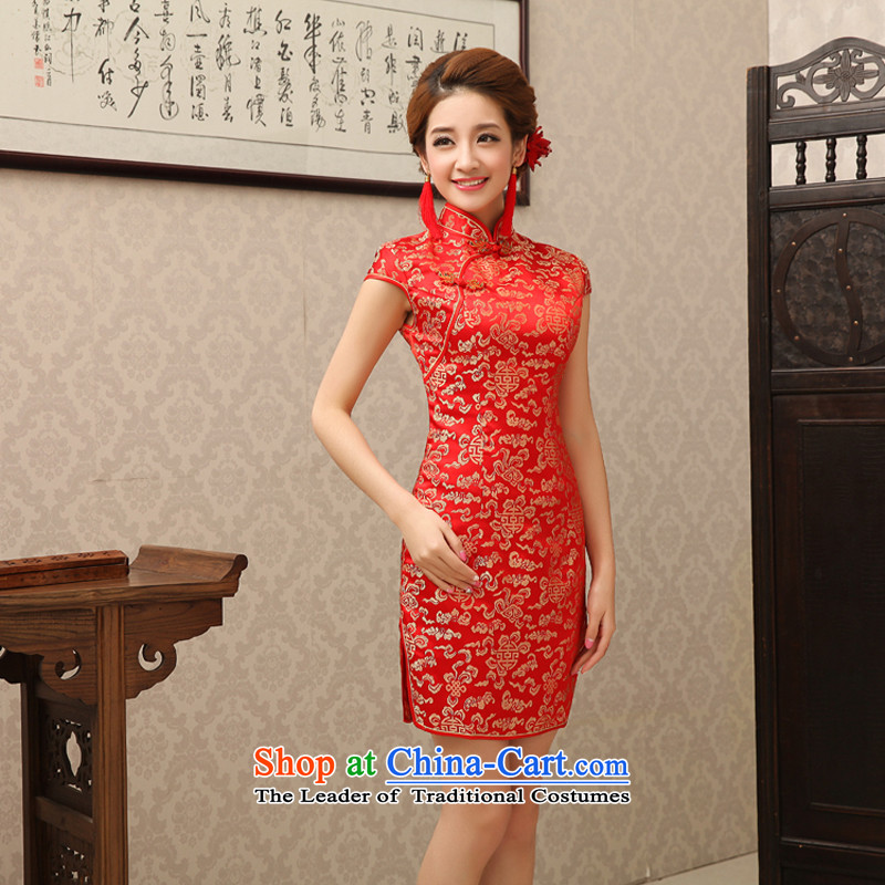Rain-sang yi bride wedding dresses dress Summer 2015 new stylish improved traditional marriage red bows service, skirts QP497 RED S, rain is yi , , , shopping on the Internet