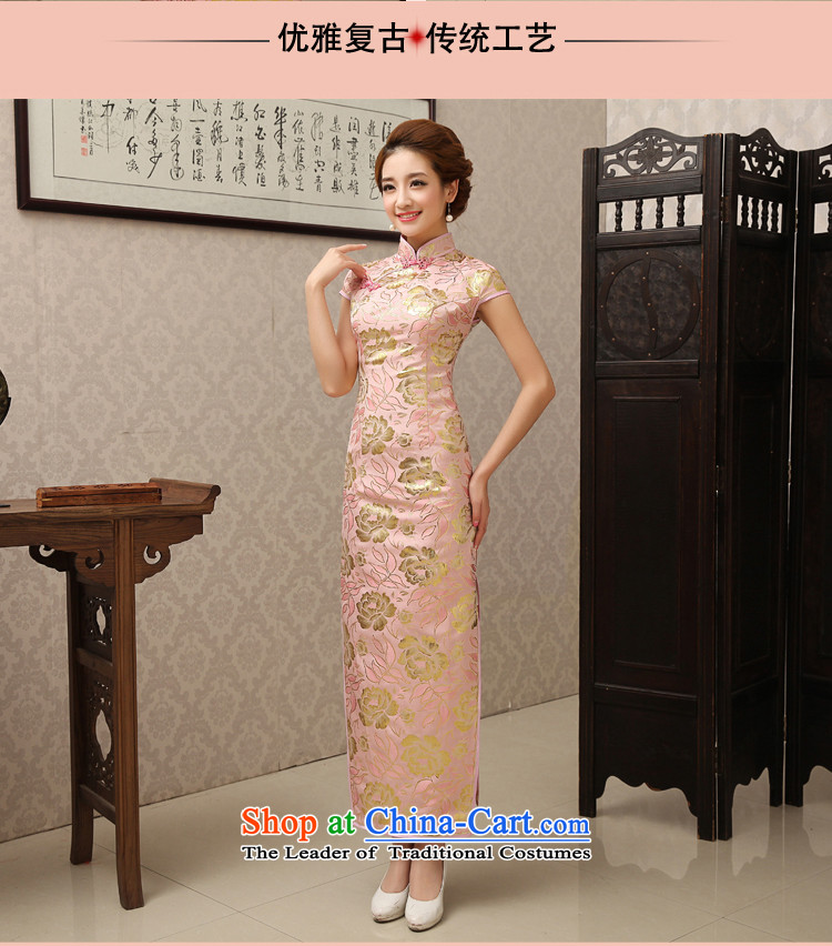 Rain was serving traditional Chinese clothing bows mother long marriage, short-sleeved Sau San silk dress pink bridal dresses QP493 spring and summer pink Suzhou shipment XL Photo, prices, brand platters! The elections are supplied in the national character of distribution, so action, buy now enjoy more preferential! As soon as possible.