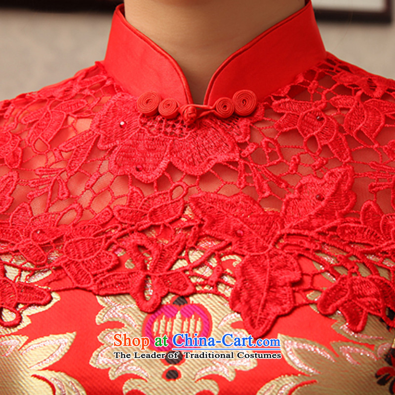 Rain-sang yi 2015 new bride qipao red Chinese marriage toasting champagne stylish improved services in the Dragon dress use cuff kit QP488 RED M rain still Yi shopping on the Internet has been pressed.