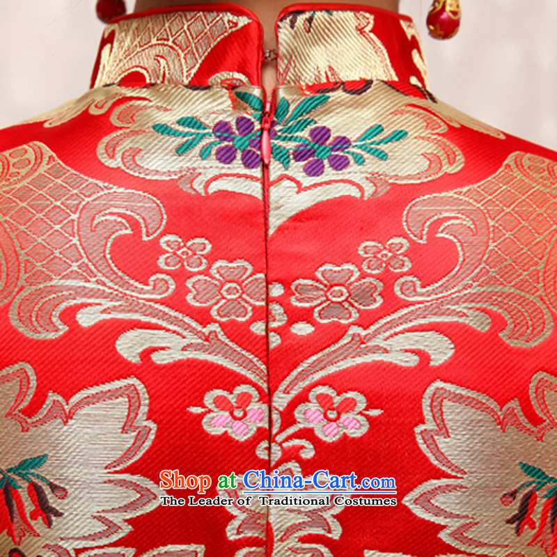 Rain-sang yi wedding dresses 2015 Summer new marriages Chinese style wedding services hotel back drink red door QP498 colorful patterned cheongsam , L, rain-sang Yi shopping on the Internet has been pressed.