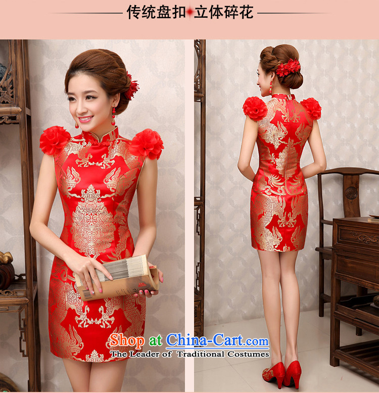 Rain-sang yi bride wedding dress wedding dresses red improved Chinese Short sleeveless qipao QP485 serving drink red XL Photo, prices, brand platters! The elections are supplied in the national character of distribution, so action, buy now enjoy more preferential! As soon as possible.