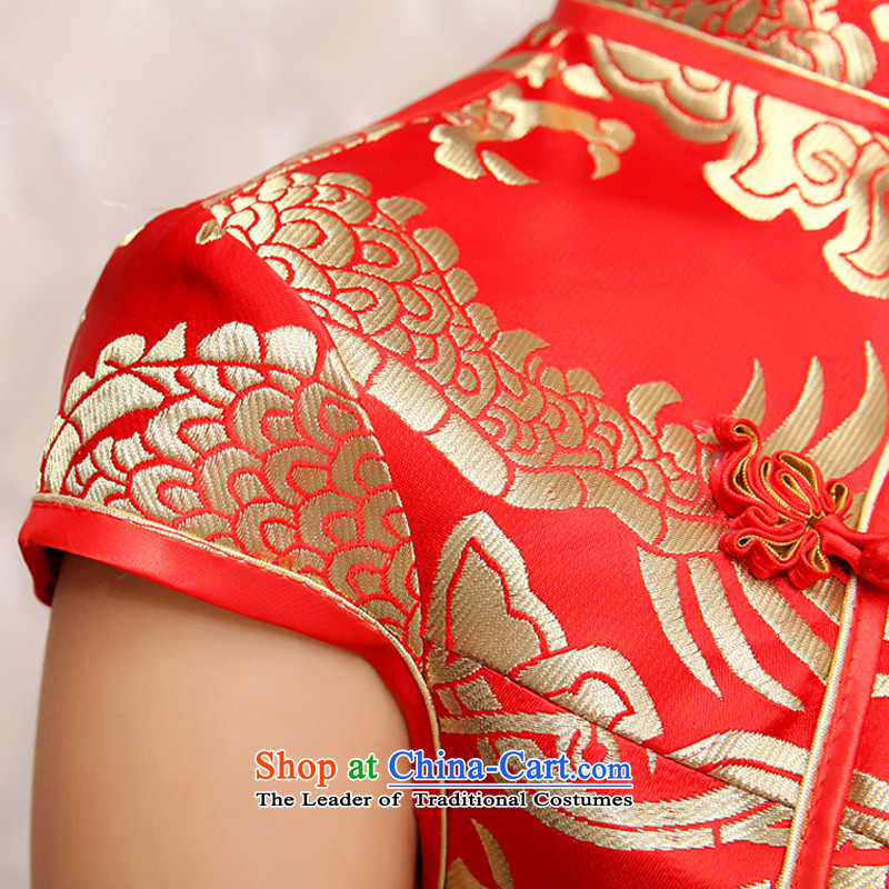Rain-sang yi bride wedding dresses Wedding Dress Short, improved chinese red bows qipao QP483 services red S, rain is yi , , , shopping on the Internet