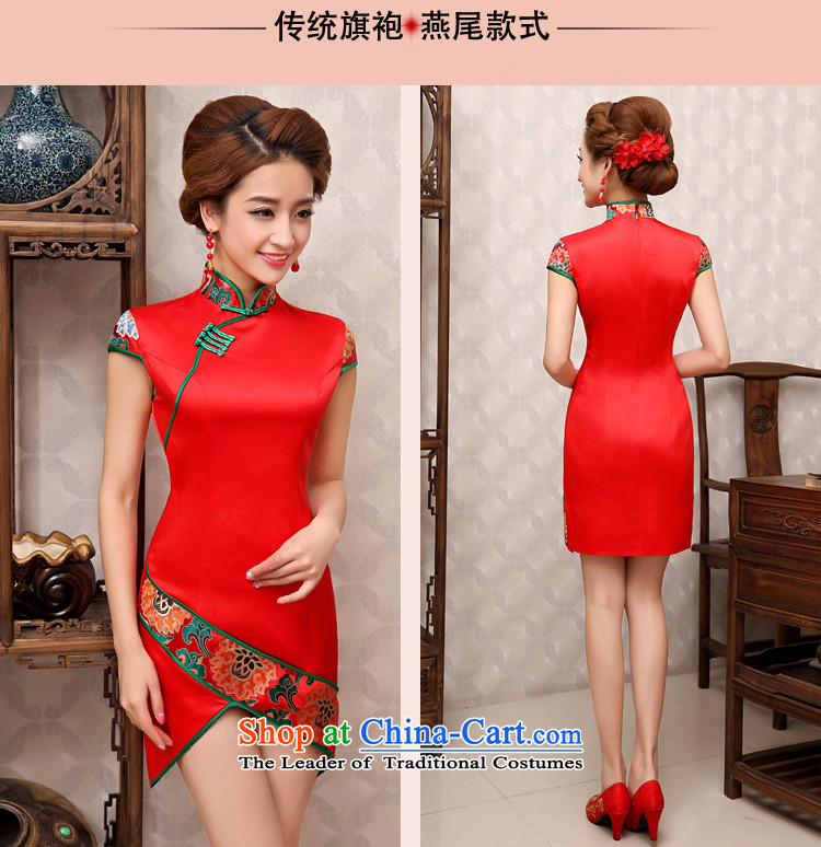 Rain-sang yi bride wedding wedding dress red bride qipao improved stylish short qipao front stub long after the marriage qipao bows services XL pictures, QP482 red price, brand platters! The elections are supplied in the national character of distribution, so action, buy now enjoy more preferential! As soon as possible.