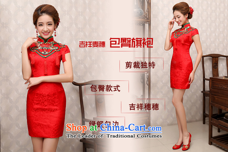 Rain-sang yi 2015 new marriage summer short of Qipao Chinese style wedding fashion bride bows services improved graphics thin QP481 Sau San Red XL Photo, prices, brand platters! The elections are supplied in the national character of distribution, so action, buy now enjoy more preferential! As soon as possible.