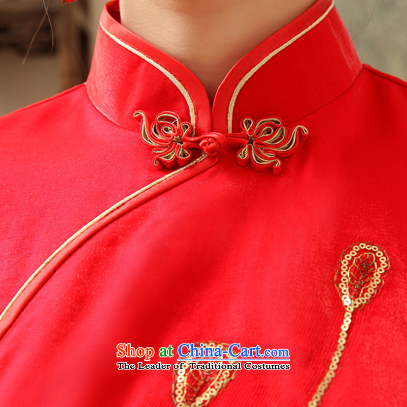 Rain Coat traditional bride skirts are red long thin improved retro video   Services   stylish married bows qipao QP475 RED , L, rain is yi , , , shopping on the Internet
