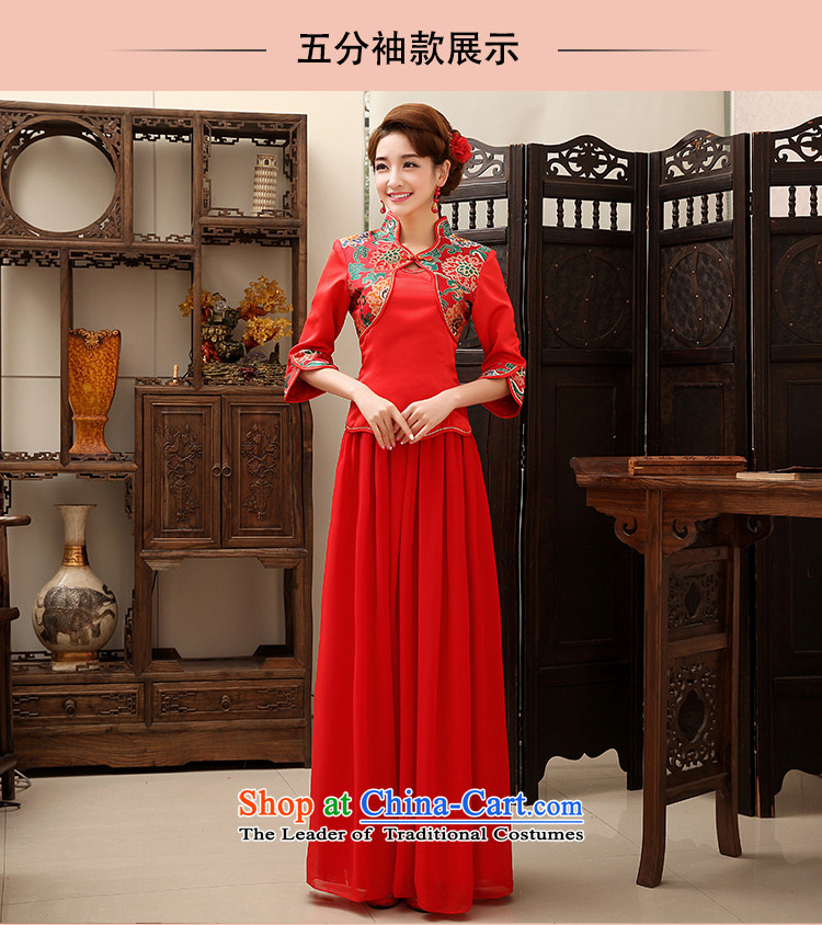 Rain in spring 2015, the bride still yi wedding dress stylish and elegant short-sleeved red bows serving a seven-sleeved cheongsam dress kit QP469 Red 7 Cuff L picture, prices, brand platters! The elections are supplied in the national character of distribution, so action, buy now enjoy more preferential! As soon as possible.