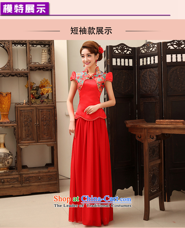 Rain in spring 2015, the bride still yi wedding dress stylish and elegant short-sleeved red bows serving a seven-sleeved cheongsam dress kit QP469 Red 7 Cuff L picture, prices, brand platters! The elections are supplied in the national character of distribution, so action, buy now enjoy more preferential! As soon as possible.