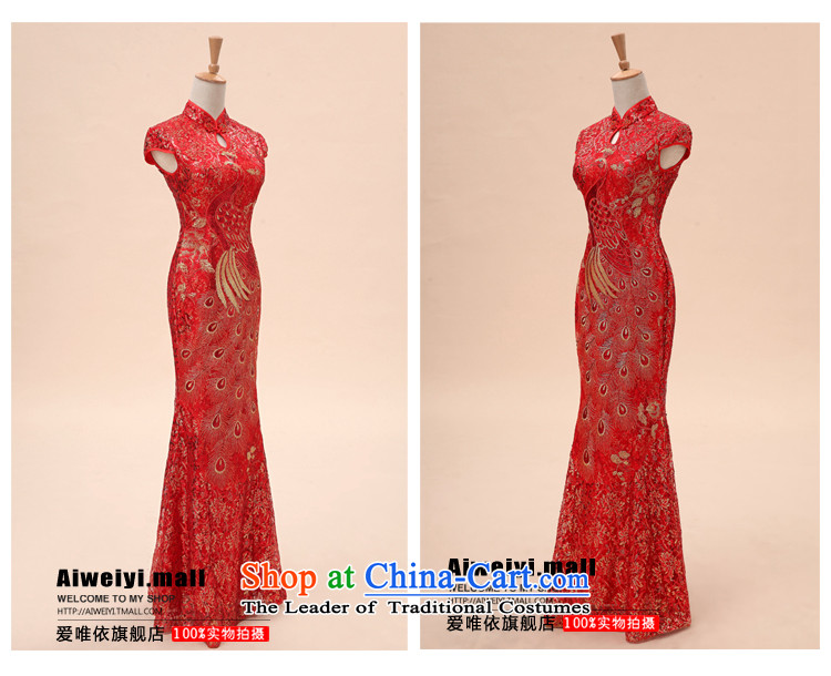 Honeymoon bride 2015 new bride red phoenix cheongsam bows embroidery lace qipao red L images of the breast, prices, brand platters! The elections are supplied in the national character of distribution, so action, buy now enjoy more preferential! As soon as possible.