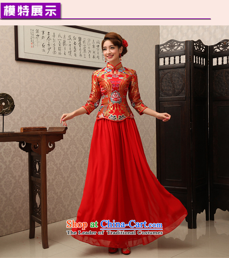 Rain was married yi wedding dresses cheongsam dress retro improved red 7 cuff toasting champagne bridal services during the Spring and Autumn Chinese qipao QP463 long red XL Photo, prices, brand platters! The elections are supplied in the national character of distribution, so action, buy now enjoy more preferential! As soon as possible.