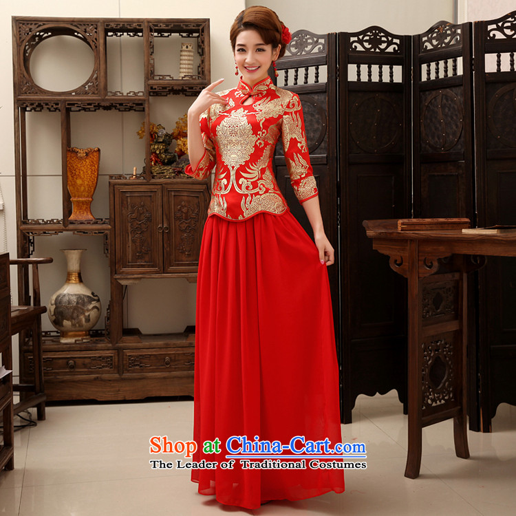 Rain-sang yi bride wedding dress wedding autumn and winter wedding services improved bows back to door long long-sleeved red QP457 QIPAO L picture, prices, brand platters! The elections are supplied in the national character of distribution, so action, buy now enjoy more preferential! As soon as possible.