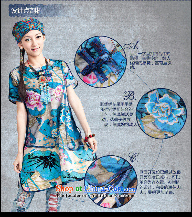 The router then summer Icaza new national cotton linen stamp disc loose ties improved cheongsam dress short-sleeved dresses A6035 Blue M picture, prices, brand platters! The elections are supplied in the national character of distribution, so action, buy now enjoy more preferential! As soon as possible.