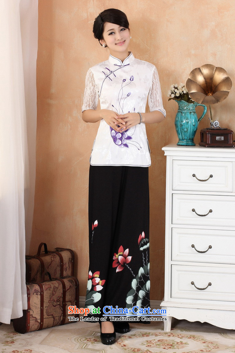The 2014 summer flowers Figure of Chinese qipao new women's improved Tang Dynasty Mock-Neck Shirt embroidery in italics badges of 2339 White XL Photo cuff, prices, brand platters! The elections are supplied in the national character of distribution, so action, buy now enjoy more preferential! As soon as possible.