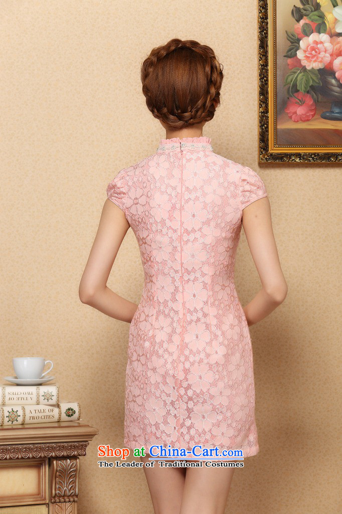 In the new kit, elegant ladies improved lace qipao booking Pearl Sau San cheongsam dress  991# pink XL Photo, prices, brand platters! The elections are supplied in the national character of distribution, so action, buy now enjoy more preferential! As soon as possible.