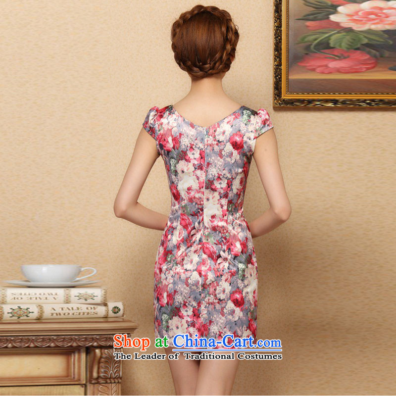 In the new kit stylish improved stamp lace pannelled stylish qipao lace cheongsam dress V-NECK M Cheng Kejie, the , , , shopping on the Internet