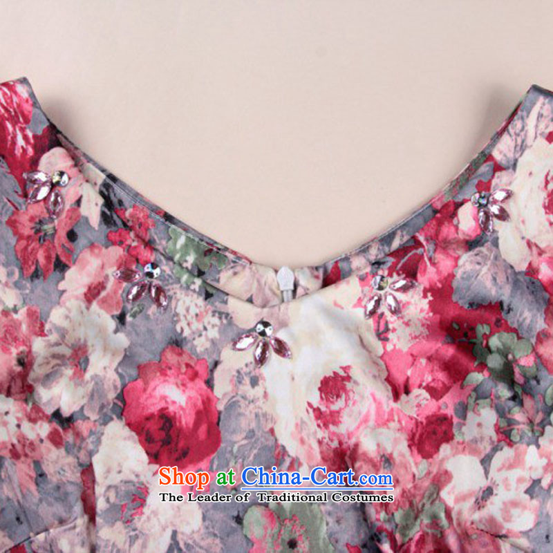 In the new kit stylish improved stamp lace pannelled stylish qipao lace cheongsam dress V-NECK M Cheng Kejie, the , , , shopping on the Internet
