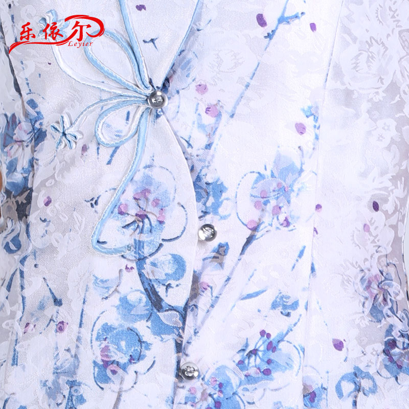 In accordance with the American's new Tang dynasty qipao ethnic retro qipao shirt elegant personality improved short-sleeved qipao white T-shirt + pants Summer Fun in accordance with the (XL, leyier) , , , shopping on the Internet