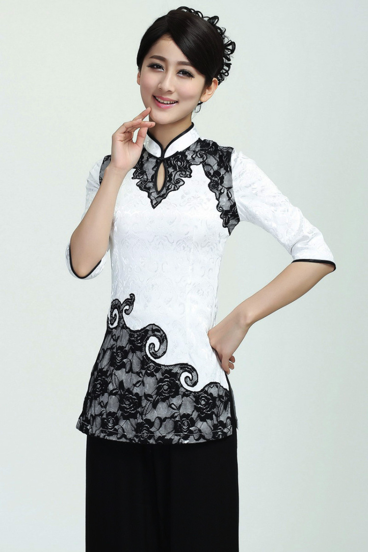 Take the new summer figure female Tang Dynasty Chinese improved elegant bar phone collar Lace Embroidery in white shirt qipao cuff S picture, prices, brand platters! The elections are supplied in the national character of distribution, so action, buy now enjoy more preferential! As soon as possible.