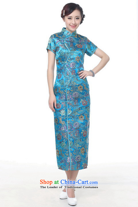 Figure for summer flowers new women's Chinese qipao gown ramp improved collar silk poster Tang dynasty retro ten tablets of Qipao J0025 deduction long red M picture, prices, brand platters! The elections are supplied in the national character of distribution, so action, buy now enjoy more preferential! As soon as possible.