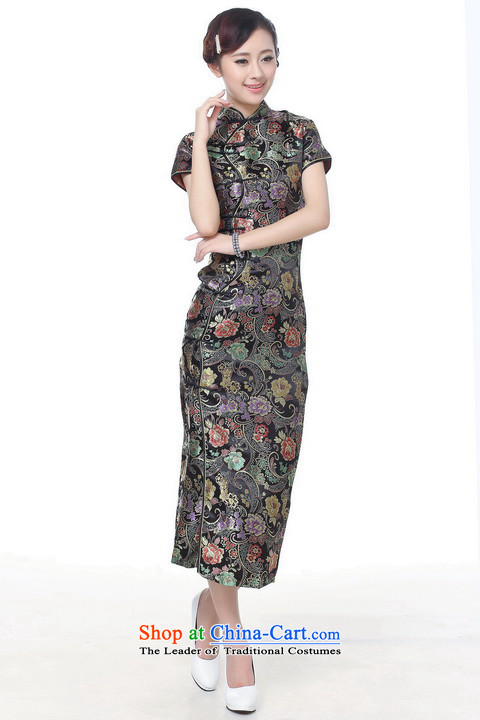 Figure for summer flowers new women's Chinese qipao gown ramp improved collar silk poster Tang dynasty retro ten tablets of Qipao J0025 deduction long red M picture, prices, brand platters! The elections are supplied in the national character of distribution, so action, buy now enjoy more preferential! As soon as possible.