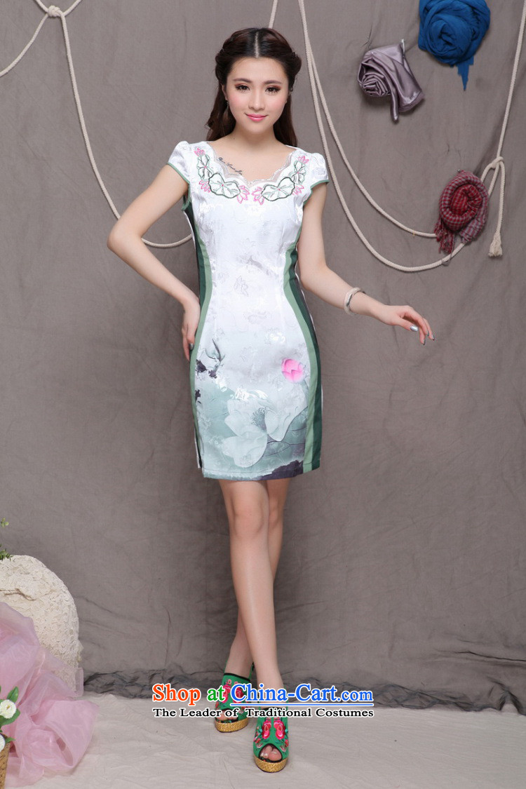 In line high-end ethnic cloud women's stylish Chinese cheongsam dress retro Sau San video thin cheongsam dress ZM9910 GREEN XXL picture, prices, brand platters! The elections are supplied in the national character of distribution, so action, buy now enjoy more preferential! As soon as possible.