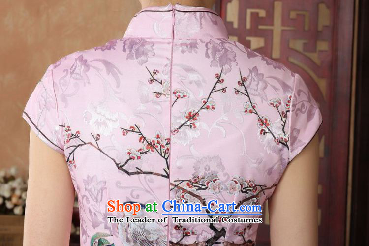 Figure for summer flowers new women's Chinese qipao gown ramp improved collar bird and flower basket hand-painted elegant qipao retro pink S picture, prices, brand platters! The elections are supplied in the national character of distribution, so action, buy now enjoy more preferential! As soon as possible.