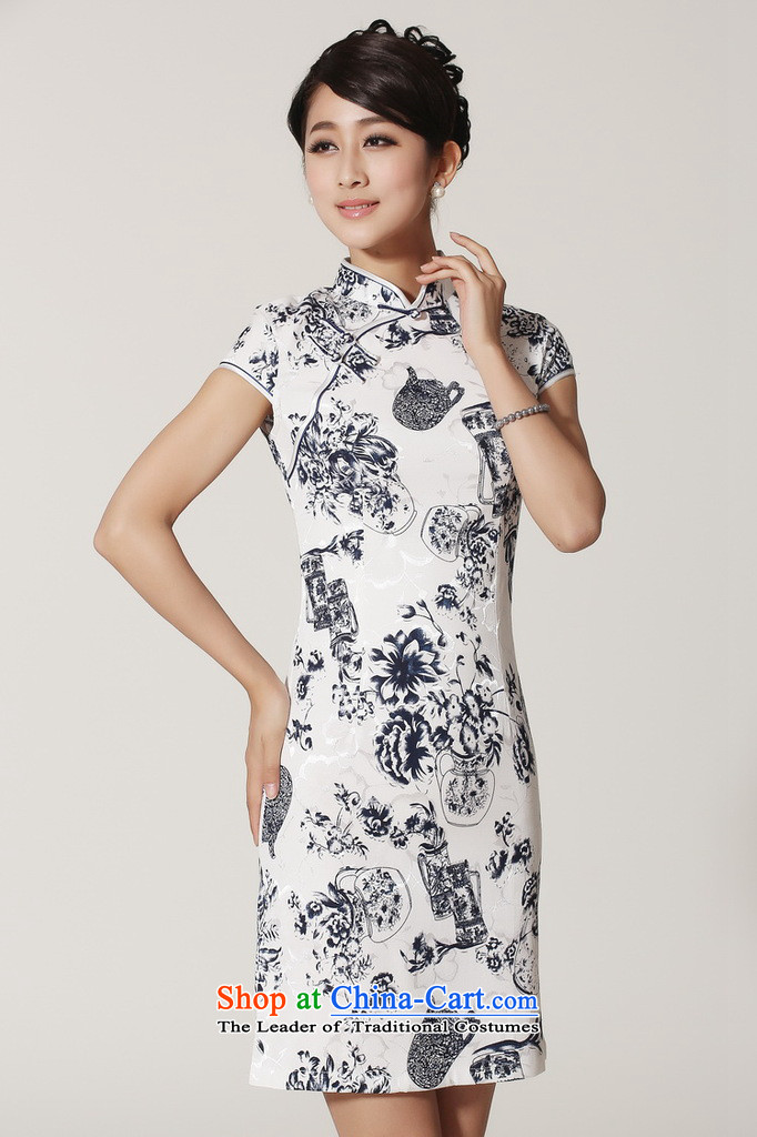 Take a new stylish for women improved summer Tang Dynasty Chinese collar is traversed by the flax porcelain short-sleeved qipao porcelain L picture, prices, brand platters! The elections are supplied in the national character of distribution, so action, buy now enjoy more preferential! As soon as possible.