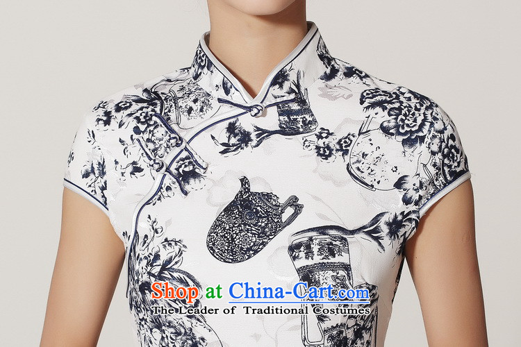 Take a new stylish for women improved summer Tang Dynasty Chinese collar is traversed by the flax porcelain short-sleeved qipao porcelain L picture, prices, brand platters! The elections are supplied in the national character of distribution, so action, buy now enjoy more preferential! As soon as possible.
