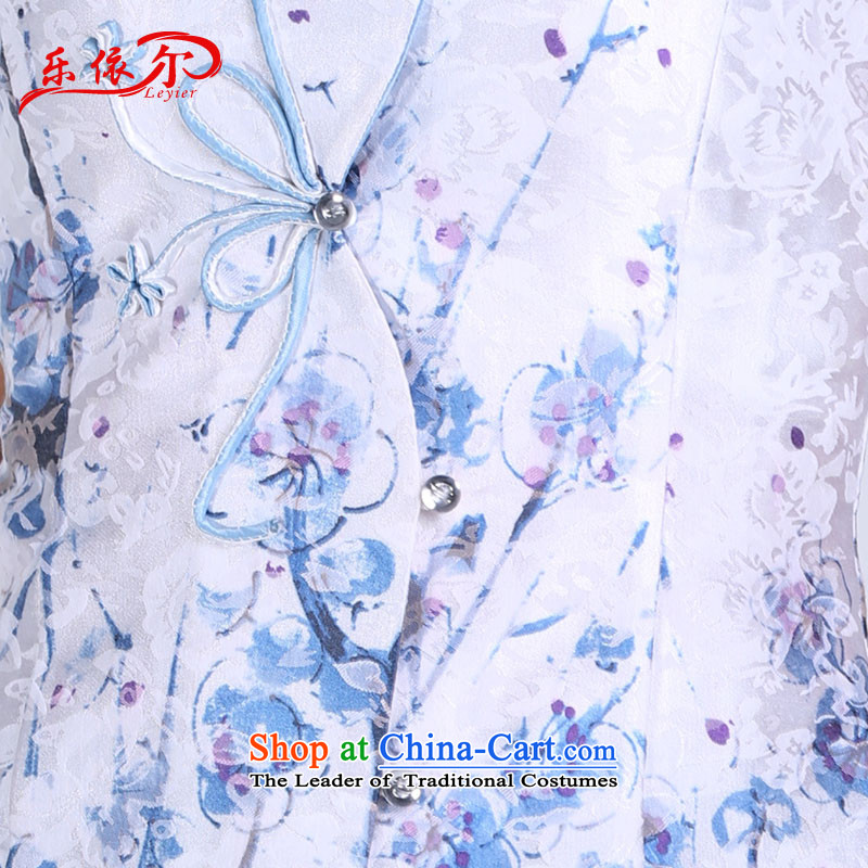 In accordance with the American's Summer 2014 Ms. Tang dynasty new ethnic retro elegant personality improved short-sleeved blouses LYE1366 Tang white shirt + pants XL, in accordance with the (leyier Lok) , , , shopping on the Internet