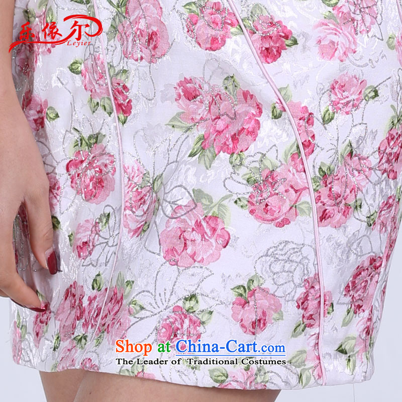 In accordance with the American Women's Summer's new cheongsam dress elegant classical gentlewoman qipao retro stamp short-sleeved qipao LYE1371 pink S, in accordance with the (leyier Lok) , , , shopping on the Internet