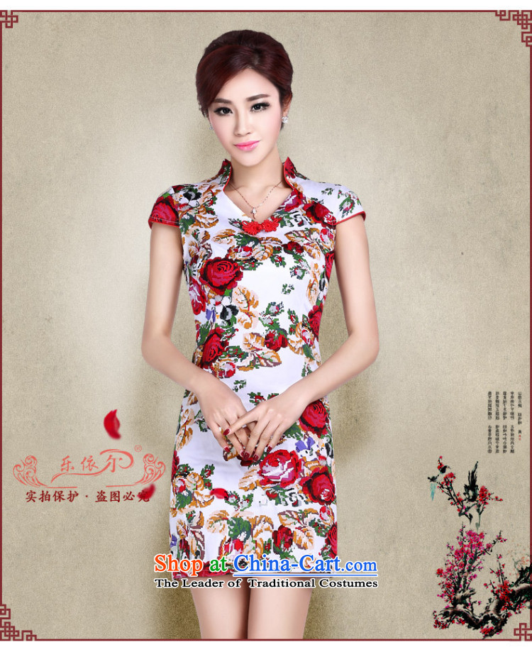 In accordance with the American's summer Ms. new short-sleeved short qipao female retro stamp elegant qipao Female dress daily improved LYE1392 black XXL picture, prices, brand platters! The elections are supplied in the national character of distribution, so action, buy now enjoy more preferential! As soon as possible.