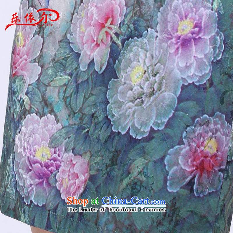 In accordance with the American Women's Summer's elegant qipao embroidered dress cheongsam dress Sleek and Sexy female retro in Sau San long skirt LYE1401 White M, in accordance with the (leyier Lok) , , , shopping on the Internet