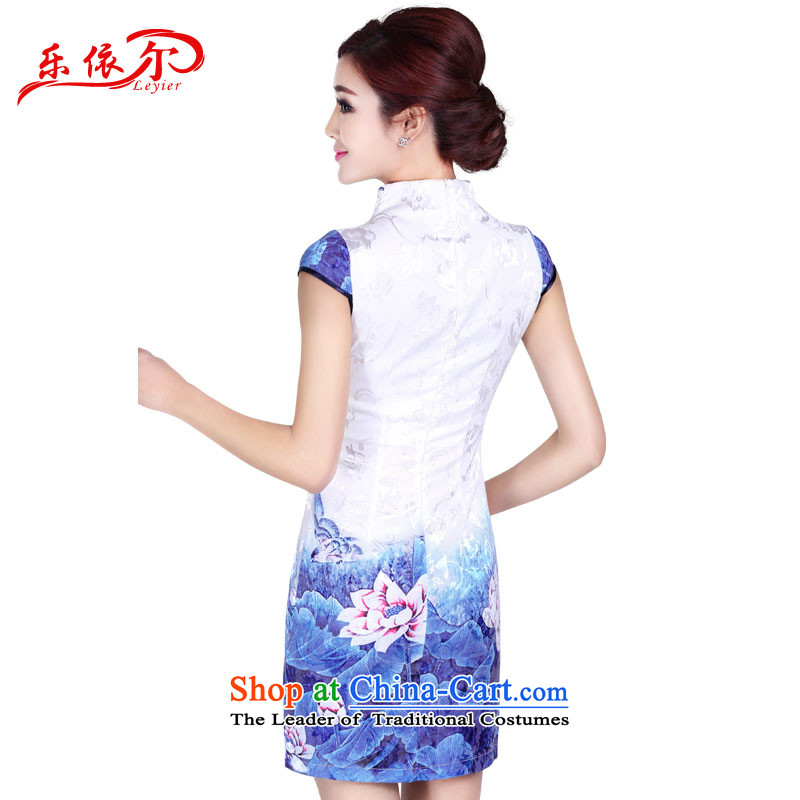 In accordance with the American's summer retro improved cheongsam dress Ms. tray clip embroidered short of classical Sau San daily cheongsam dress according to American S white LYE8802 (leyier) , , , shopping on the Internet
