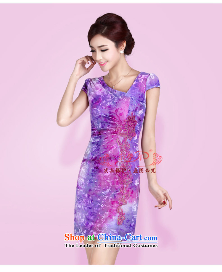 In accordance with the American's summer short-sleeved embroidery qipao Ms. short of female elegant ladies Sau San package and cheongsam dress LYE8809 RED S picture, prices, brand platters! The elections are supplied in the national character of distribution, so action, buy now enjoy more preferential! As soon as possible.