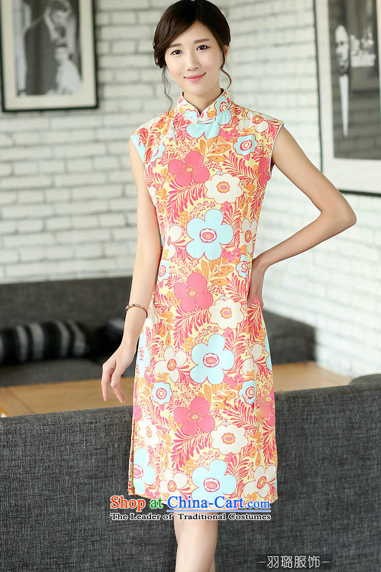 In the new Jie) improved daily Chinese literary van summer linen stamp cotton linen dresses sleeveless girl cheongsam dress CQP557 sleeveless warm spring M picture, prices, brand platters! The elections are supplied in the national character of distribution, so action, buy now enjoy more preferential! As soon as possible.