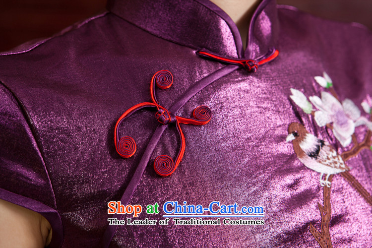 Rain Coat and stylish yet elegant qipao Chinese improved China wind marriages bows service, mom embroidery Tang dynasty qipao QP7061 PURPLE XL Photo, prices, brand platters! The elections are supplied in the national character of distribution, so action, buy now enjoy more preferential! As soon as possible.