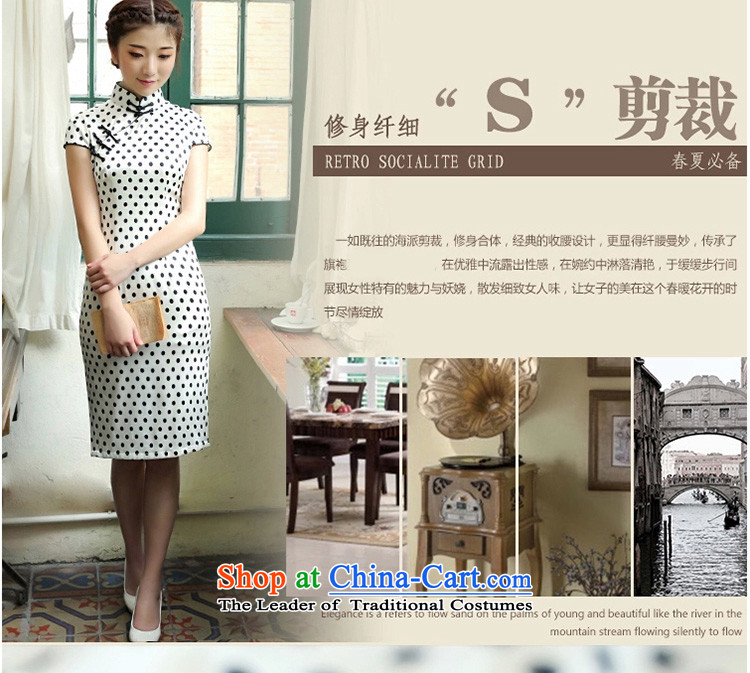 A Pinwheel Without Wind, Yat vanilla Silk Cheongsam 2014New retro summer skirt improved day-to-style qipao white S picture, prices, brand platters! The elections are supplied in the national character of distribution, so action, buy now enjoy more preferential! As soon as possible.
