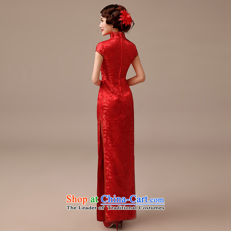Clean the new 2015 diffuse marriages long serving Chinese qipao bows large retro red red S, Jie Sau San qipao Man , , , shopping on the Internet
