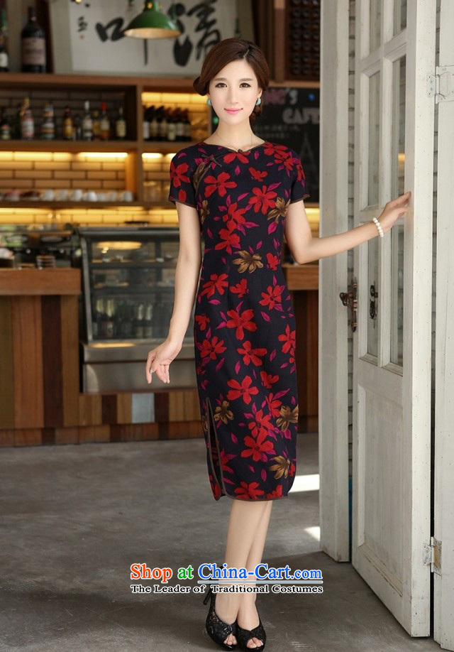 In the new kit, spring and summer female retro cotton linen collar word Sau San exquisite manually. Long cheongsam dress MW486 Maple Leaf round-neck collar M picture, prices, brand platters! The elections are supplied in the national character of distribution, so action, buy now enjoy more preferential! As soon as possible.