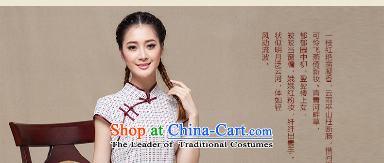 Seal of 2014 a new summer for women linen cheongsam dress temperament cotton linen grid, the Republic of Korea retro improved short pink M picture, prices, brand platters! The elections are supplied in the national character of distribution, so action, buy now enjoy more preferential! As soon as possible.