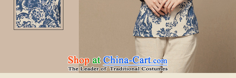 Seal of 2014 Summer new cheongsam shirt porcelain Chinese Women's short-sleeved T-shirt and blue Tang retro SAIKA XL Photo, prices, brand platters! The elections are supplied in the national character of distribution, so action, buy now enjoy more preferential! As soon as possible.