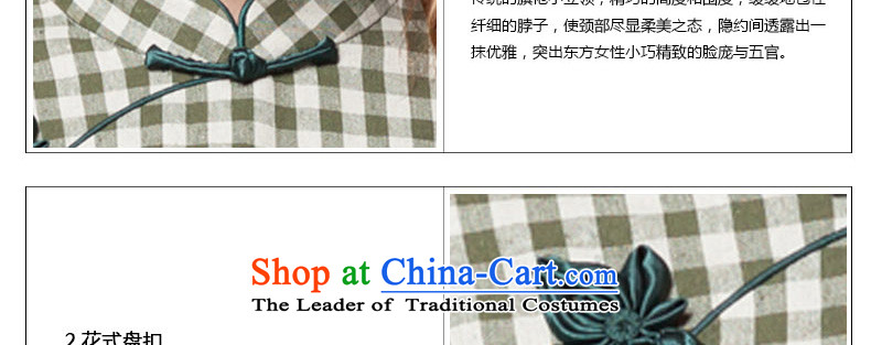 【 seal of cotton linen- retro checked short-sleeved qipao improved day-to-Republic of Korea Women's Summer linen cheongsam dress green tartan M picture, prices, brand platters! The elections are supplied in the national character of distribution, so action, buy now enjoy more preferential! As soon as possible.