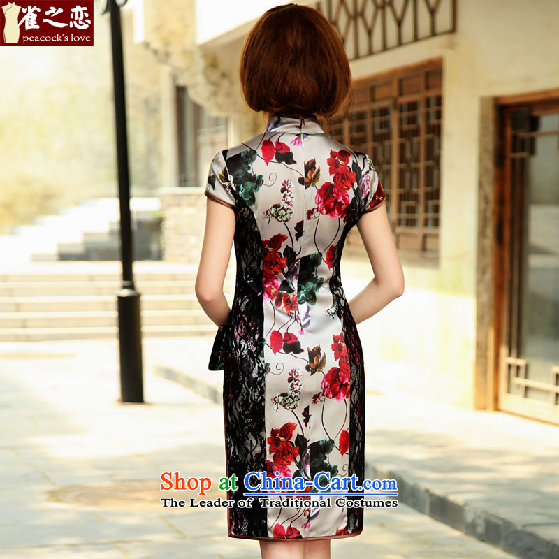 Love of birds like 2015 still cling to the name of the new spring lace stitching improved stylish QD502 qipao suit XL, love of birds , , , shopping on the Internet