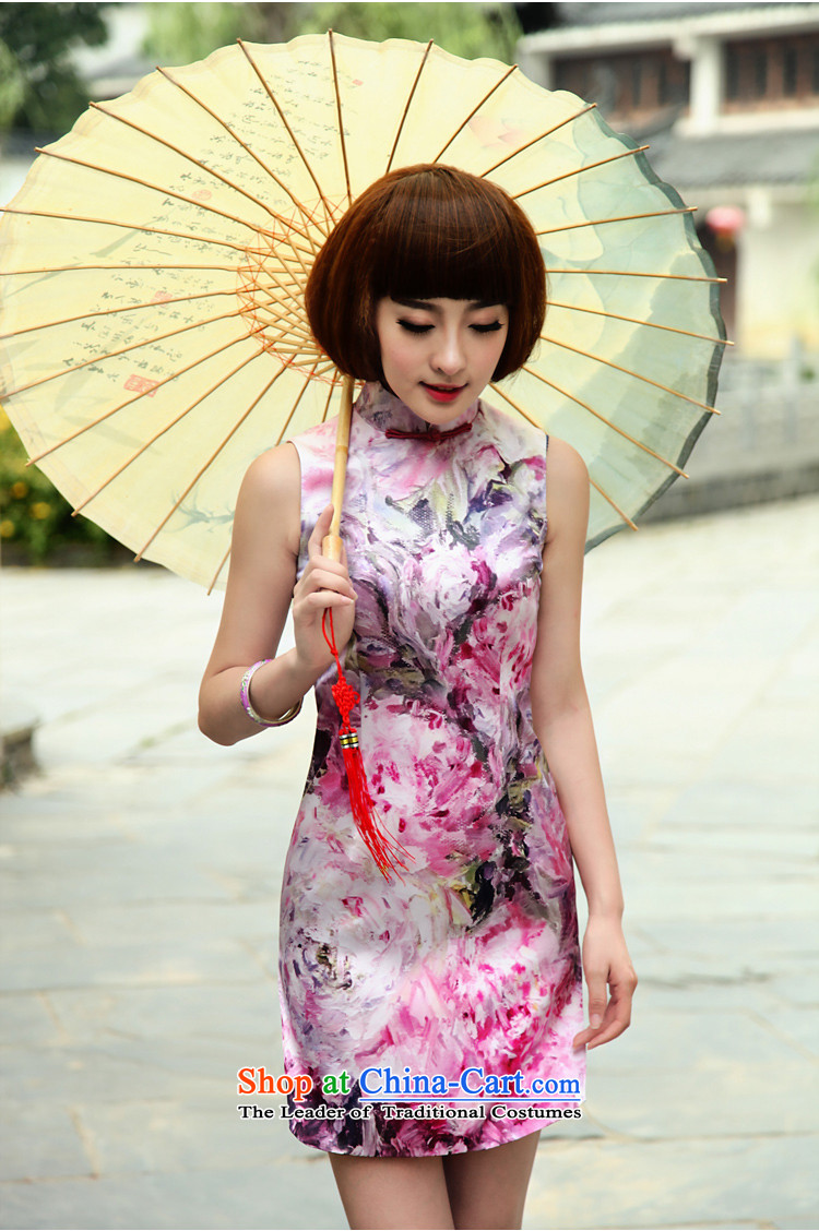 Love of birds move curtain drunken shadow spring 2015 new improved stylish short sleeveless Silk Cheongsam suit XXL picture, prices, brand platters! The elections are supplied in the national character of distribution, so action, buy now enjoy more preferential! As soon as possible.
