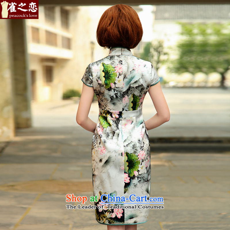 I should be grateful if you would have the birds to 2015 spring wind loading new stylish improved daily Silk Cheongsam QD505 SUIT XXL, birds Love , , , shopping on the Internet